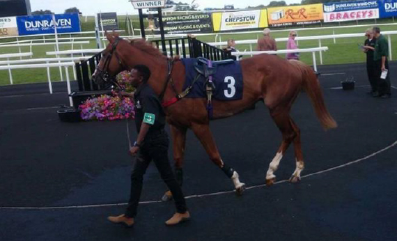 Abdul leading up for the very first time at Chepstow, August 2016